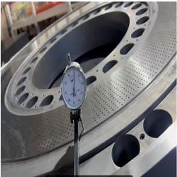 Dimensional inspection of a pelletizing die plate at JINFENG